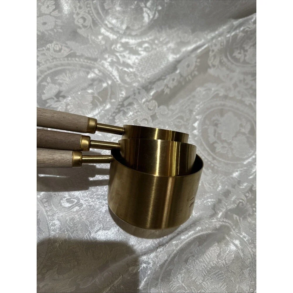 Stainless Steel Measuring Cups Spoons Gold Tone
